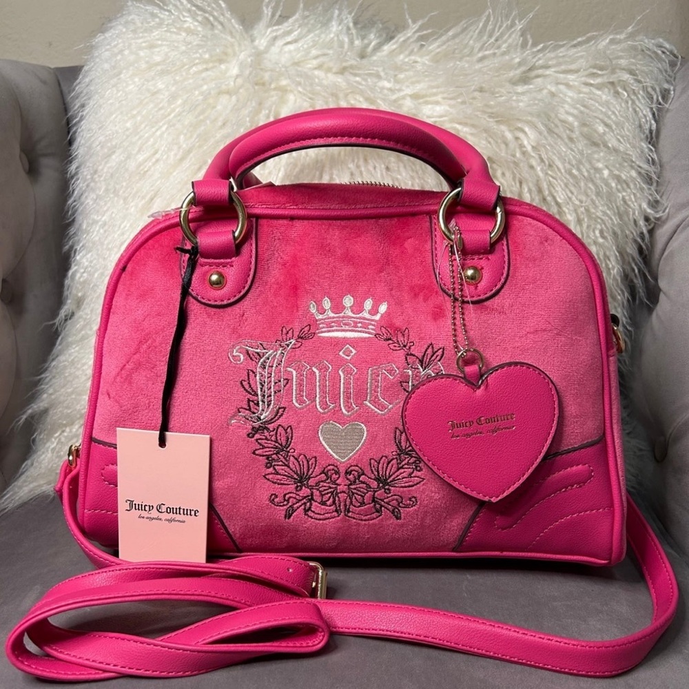 NWT VIRAL Juicy Couture Free Love Heritage
Hot Pink Bowler Satchel Crossbody